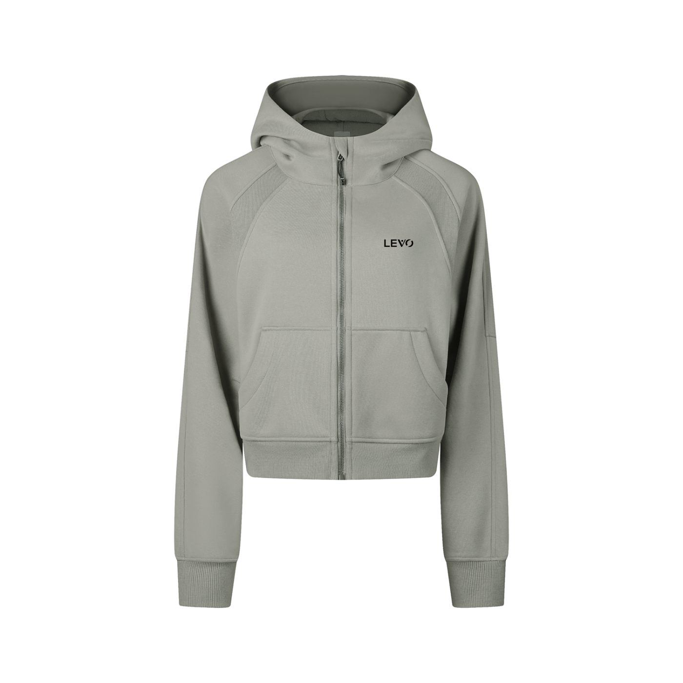 Cropped Zip-Through Hoodie