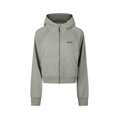 Cropped Zip-Through Hoodie