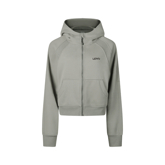 Cropped Zip-Through Hoodie