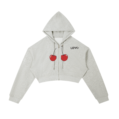 Essential Cropped Zip-Up Hoodie