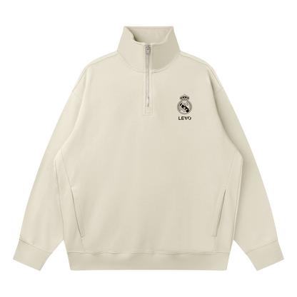 Levo Quarter-Zip Drop Shoulder Sweatshirt with Real Madrid logo