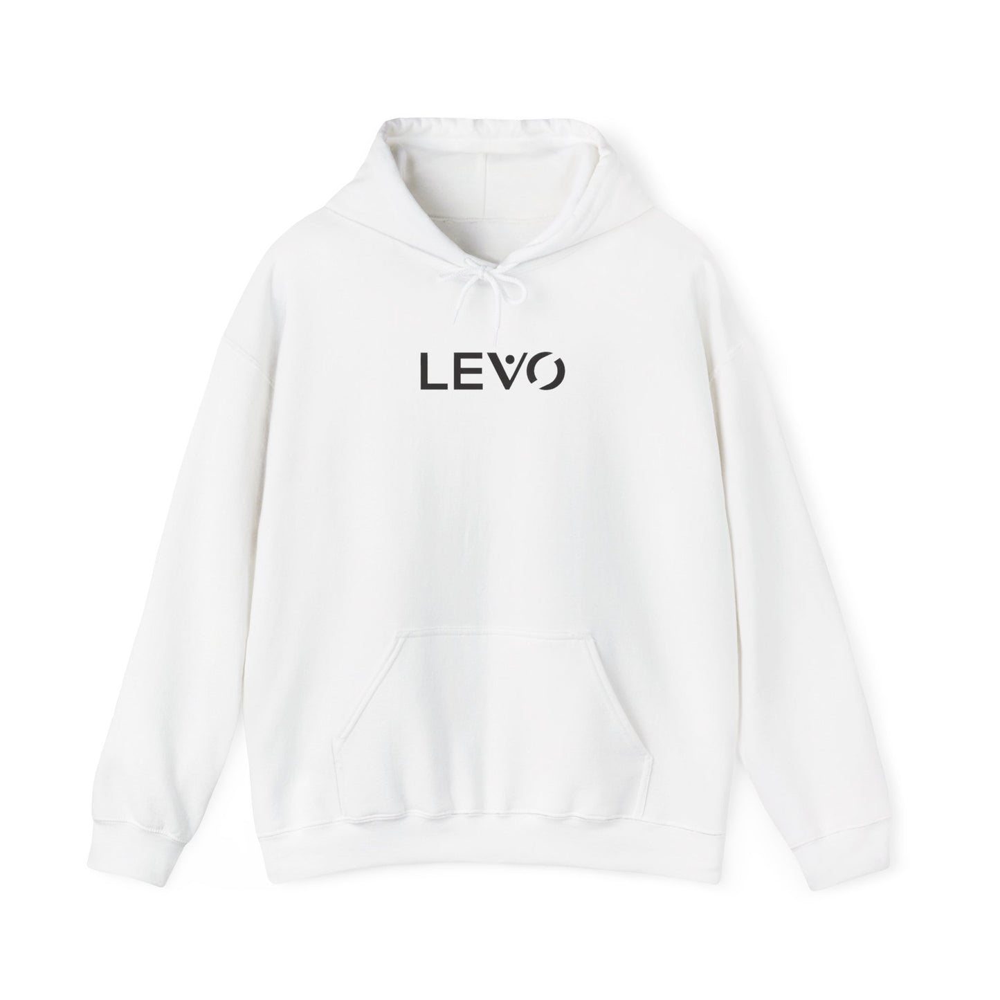 LEVO Logo Hoodie — Minimalist White Pullover