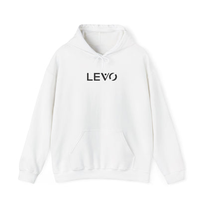 LEVO Logo Hoodie — Minimalist White Pullover