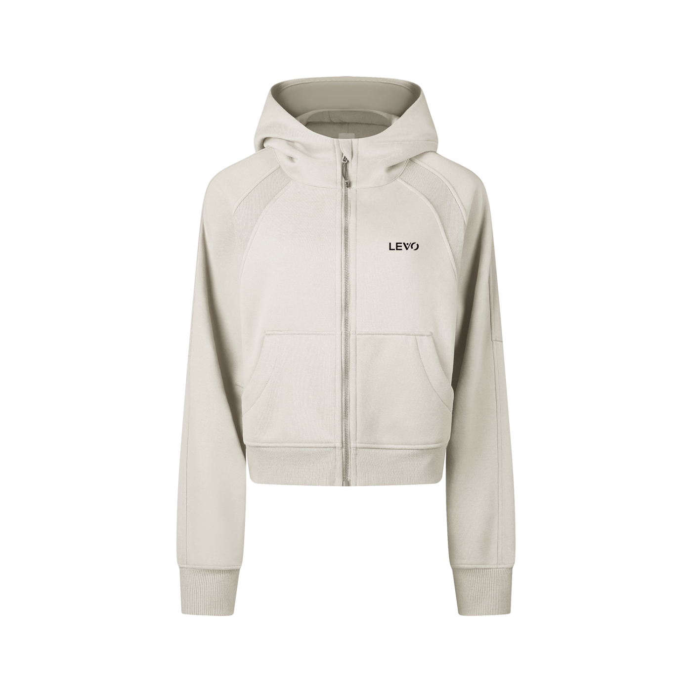 Cropped Zip-Through Hoodie