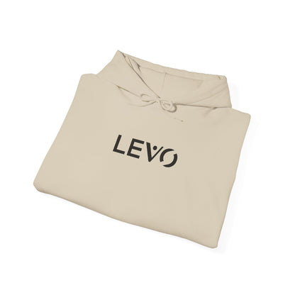 LEVO Logo Hoodie — Minimalist White Pullover