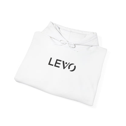 LEVO Logo Hoodie — Minimalist White Pullover