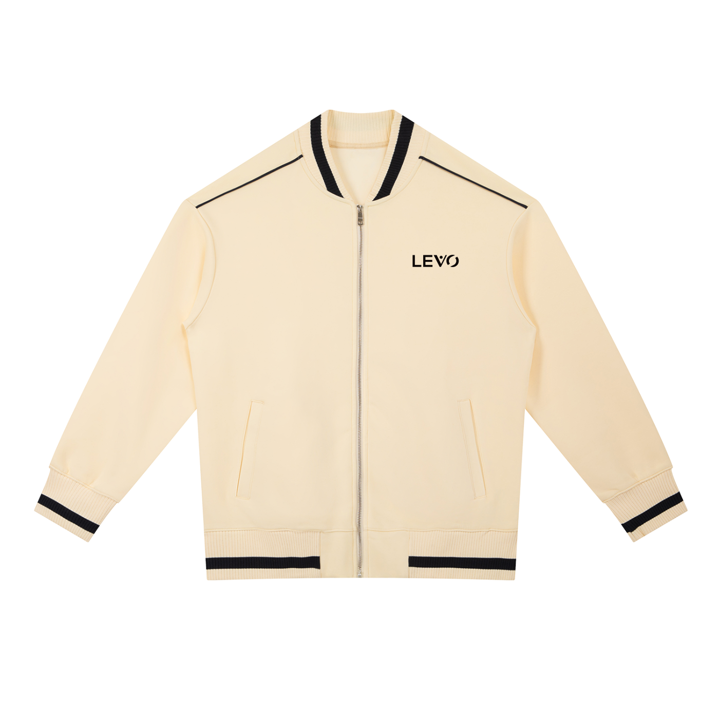 Contrast Piping Zip Bomber Jacket