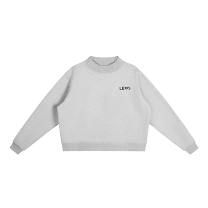 Essential Fleece Mock-Neck Crew Sweatshirt