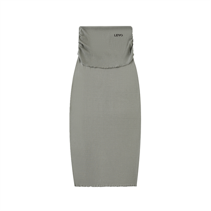 Dyed Washed Straight Hip-Hugging Slim Maxi Skirt