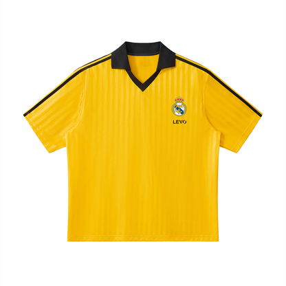 Contrast Collar Striped Soccer Jersey