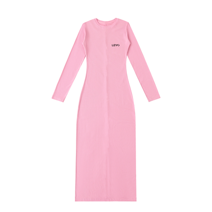 LeVo Dyed Washed Slit Maxi Dress