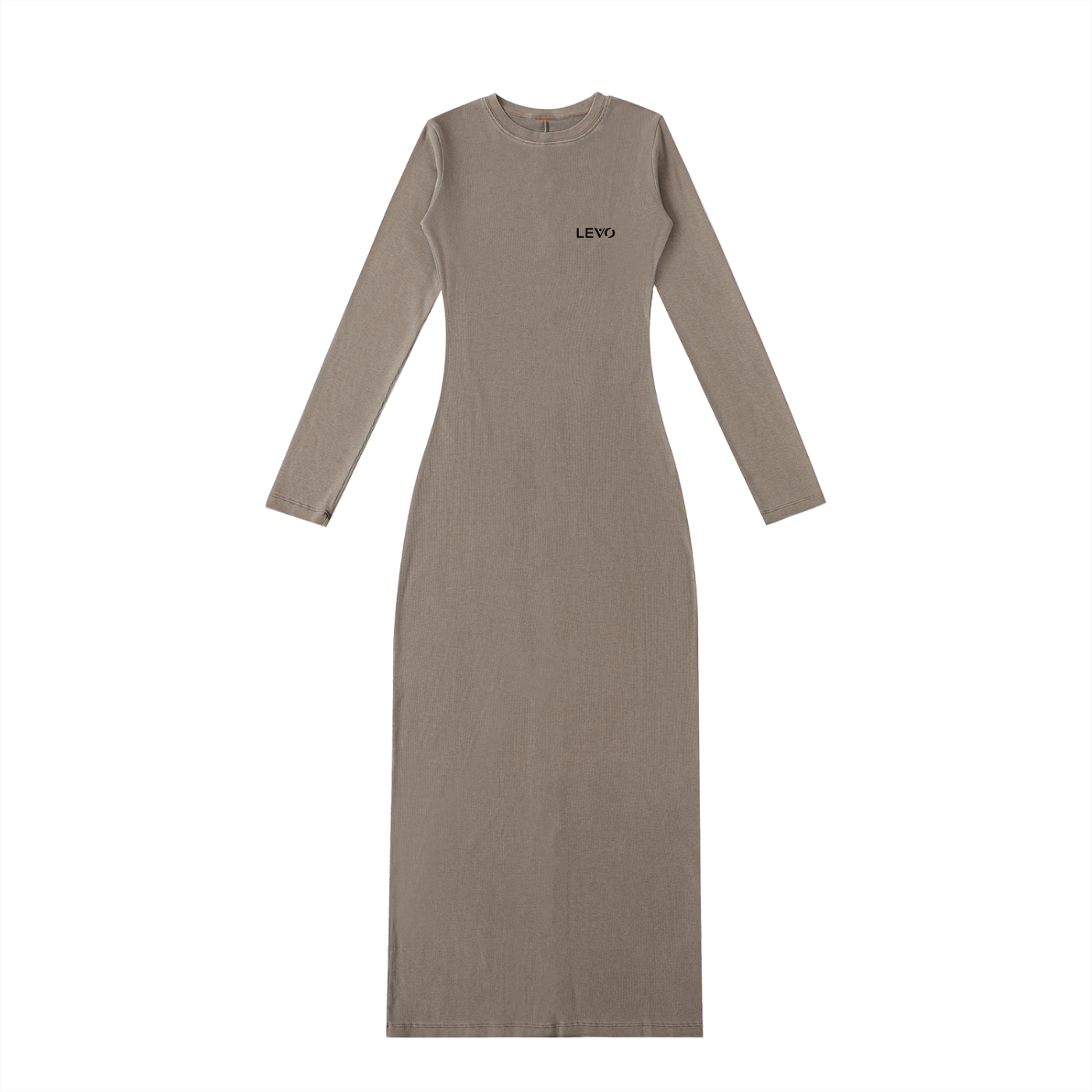 LeVo Dyed Washed Slit Maxi Dress