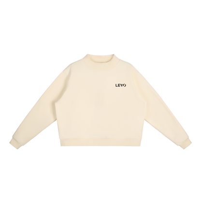 Essential Fleece Mock-Neck Crew Sweatshirt