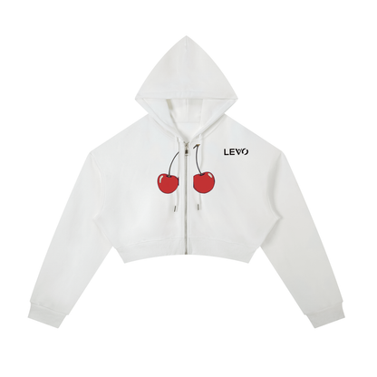 Essential Cropped Zip-Up Hoodie