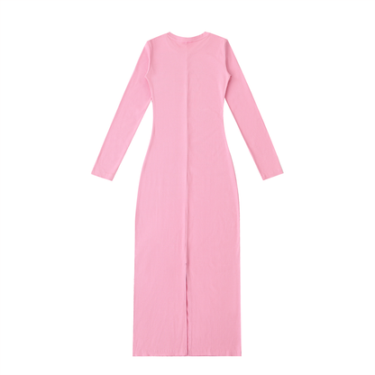 LeVo Dyed Washed Slit Maxi Dress