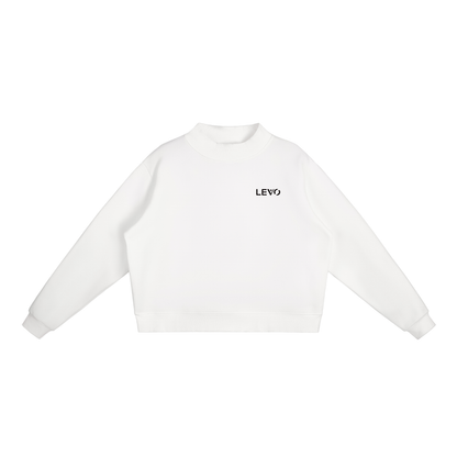 Essential Fleece Mock-Neck Crew Sweatshirt