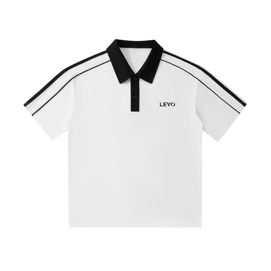 Contrast Collar Short-Sleeve Polo Shirt