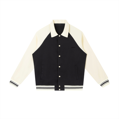 Contrast Raglan Sleeve Baseball Jacket