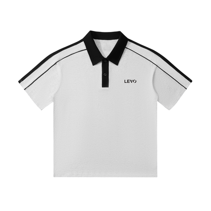 Contrast Collar Short-Sleeve Polo Shirt