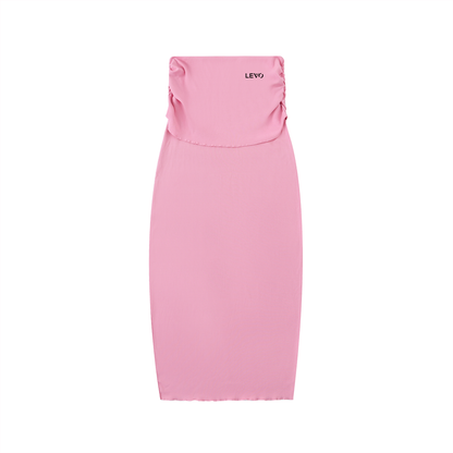 Dyed Washed Straight Hip-Hugging Slim Maxi Skirt