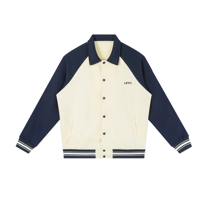 Contrast Raglan Sleeve Baseball Jacket
