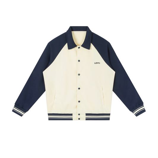 Contrast Raglan Sleeve Baseball Jacket