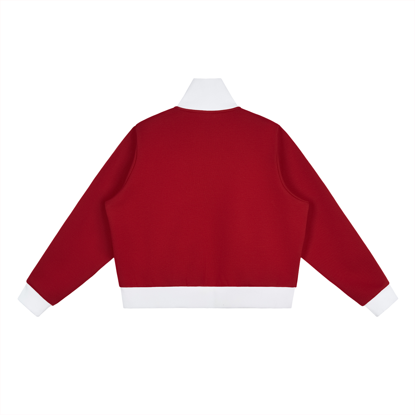 Contrast Side Stripe Fleece Cropped Track Jacket