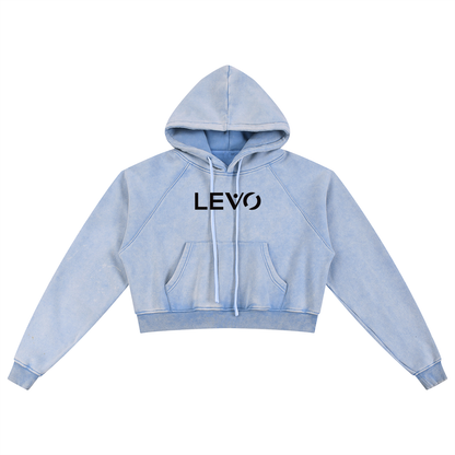 Snow Washed Cropped Hoodie