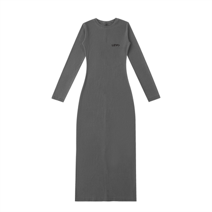 LeVo Dyed Washed Slit Maxi Dress