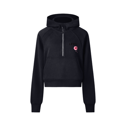 Cropped Half-Zip Hoodie