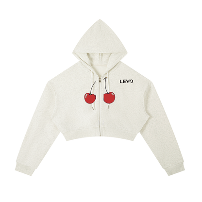 Essential Cropped Zip-Up Hoodie