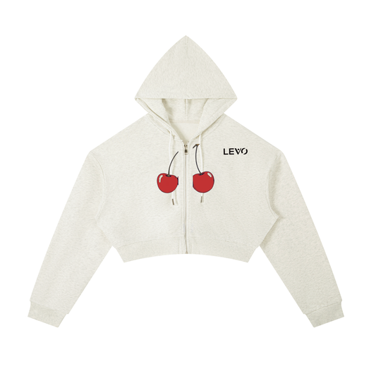 Essential Cropped Zip-Up Hoodie