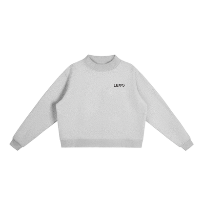 Essential Fleece Mock-Neck Crew Sweatshirt
