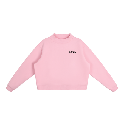 Essential Fleece Mock-Neck Crew Sweatshirt