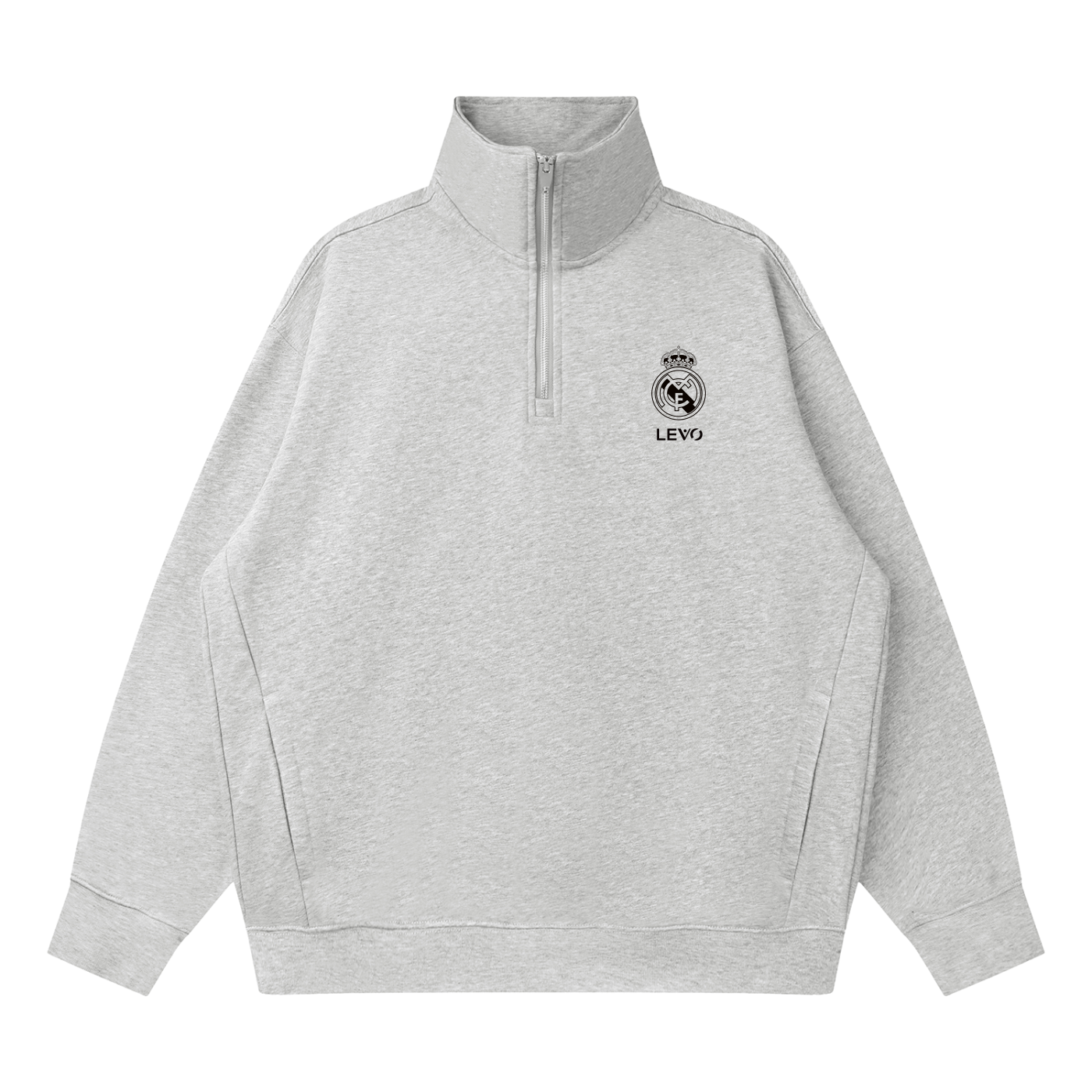 Levo Quarter-Zip Drop Shoulder Sweatshirt with Real Madrid logo