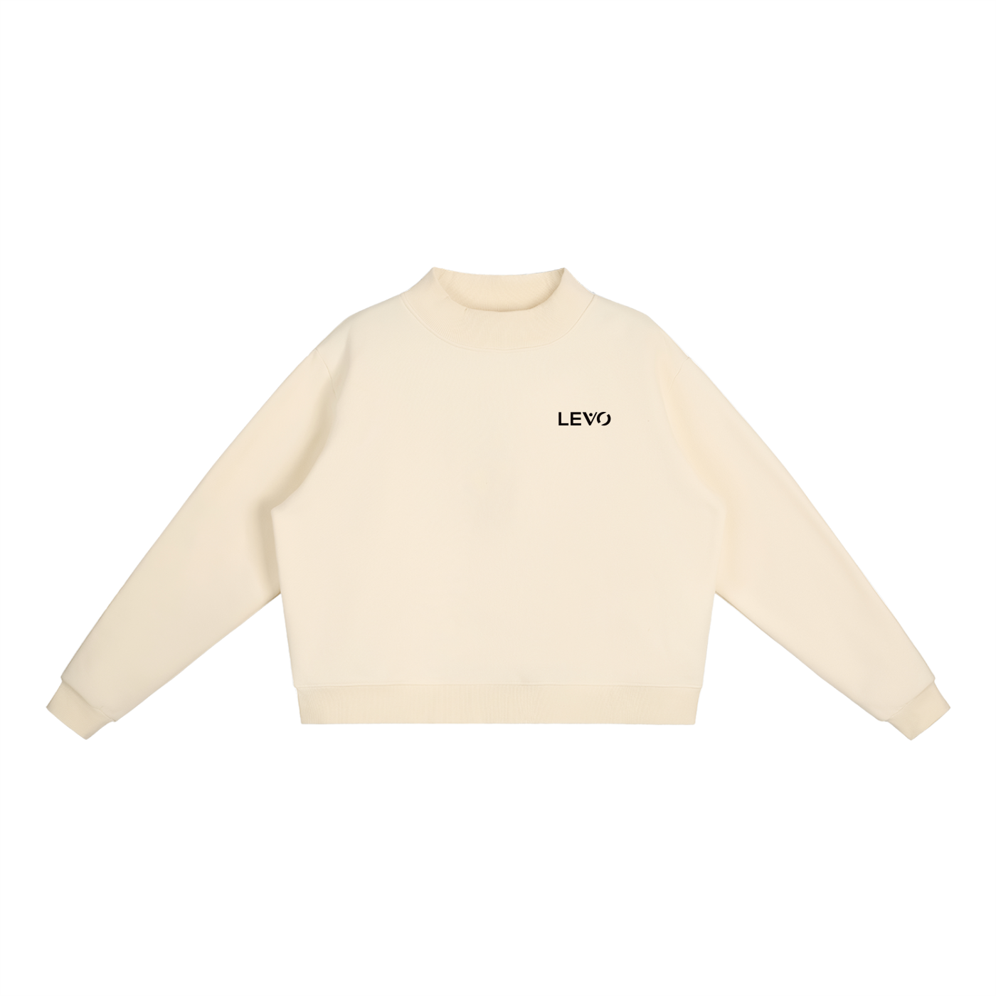 Essential Fleece Mock-Neck Crew Sweatshirt