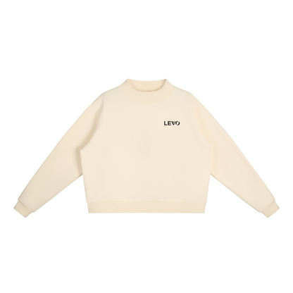 Essential Fleece Mock-Neck Crew Sweatshirt