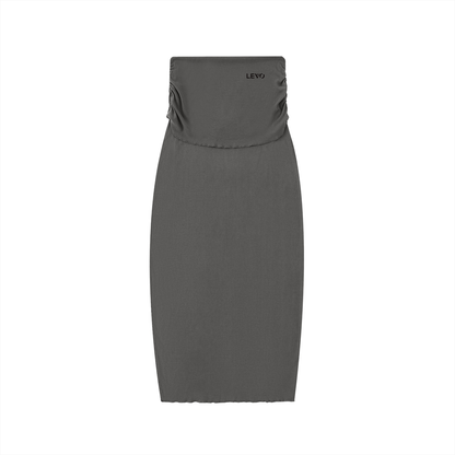 Dyed Washed Straight Hip-Hugging Slim Maxi Skirt