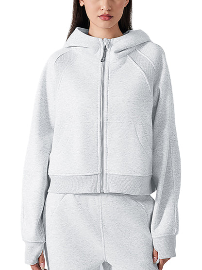 Cropped Zip-Through Hoodie