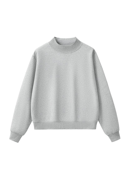 Essential Fleece Mock-Neck Crew Sweatshirt