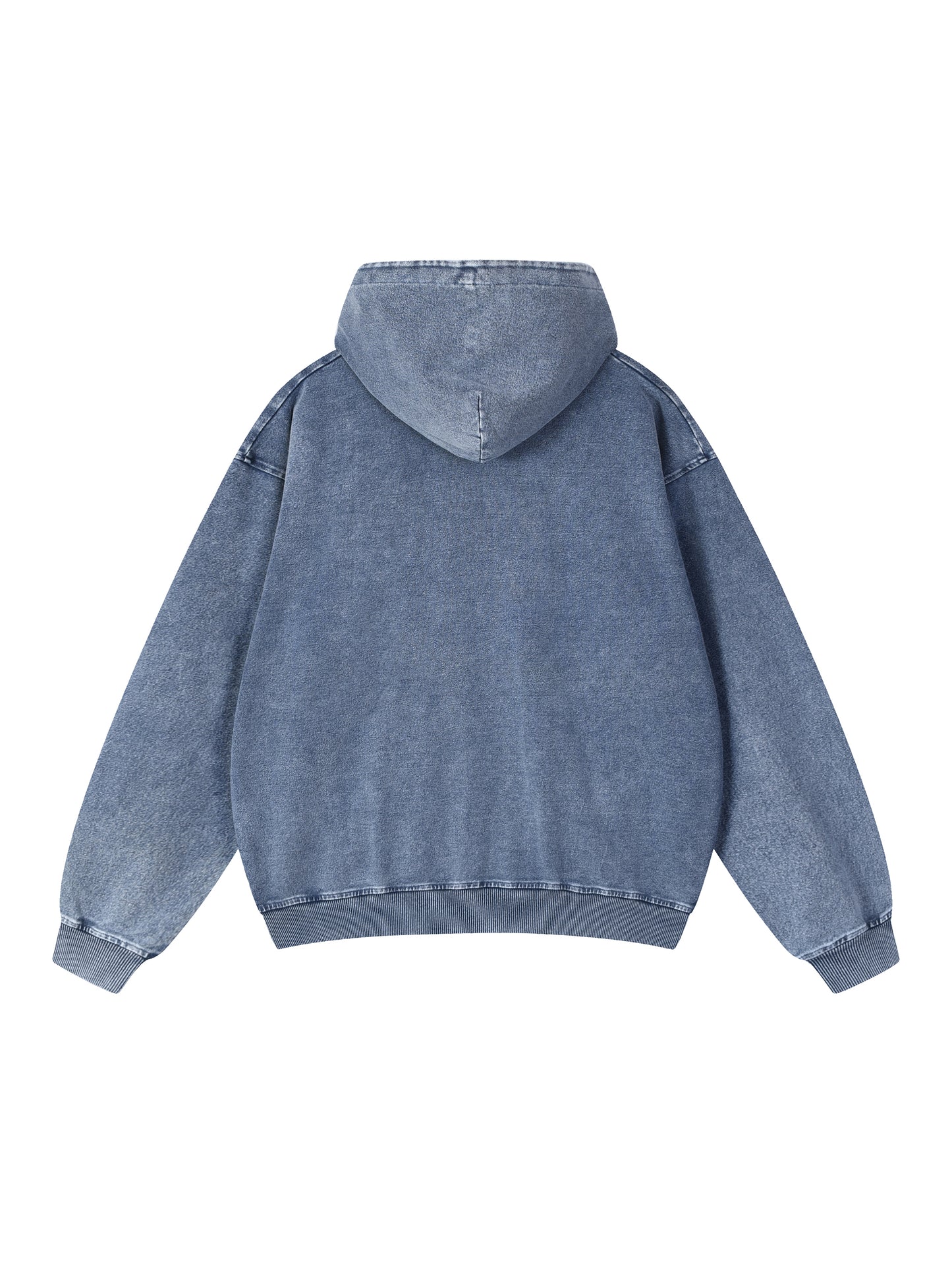 Snow Wash Oversized Zip-Up Hoodie
