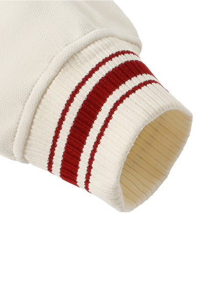 Contrast Raglan Sleeve Baseball Jacket