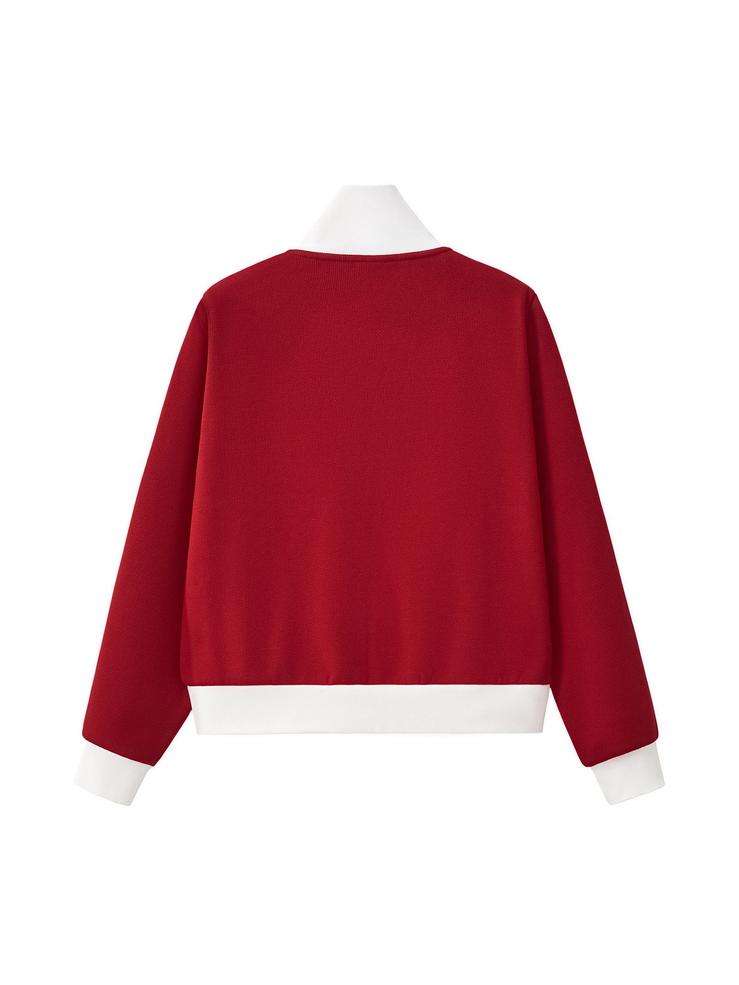 Contrast Side Stripe Fleece Cropped Track Jacket