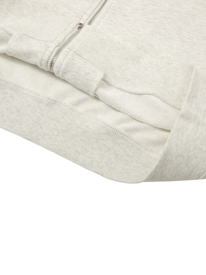 Essential Cropped Zip-Up Hoodie